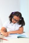 Girl In Class Room Stock Photo