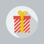 Christmas Flat Icon. Gift Box Stock Photo