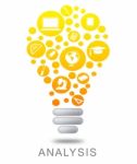 Analysis Lightbulb Means Data Analytics And Analyze Stock Photo