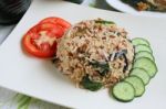 Thai Food, Fried Rice With Fish Stock Photo