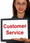 Customer Service Computer Message Stock Photo