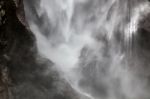 Waterfall At Milford Sound Stock Photo