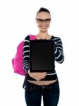 College Girl Showing Tablet Pc Stock Photo