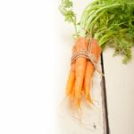 Baby Carrots Bunch Tied With Rope Stock Photo