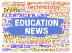 Education News Indicates Social Media And Educate Stock Photo