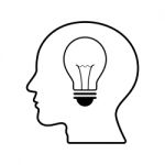 Technology Future Light Bulb Head Side View Stock Photo