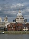 View Of St Paul's Cathedral From The Southbank Of The Thames Stock Photo