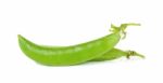 Green Pea Isolated On The White Background Stock Photo