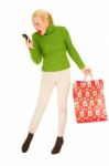 Angry Christmas Shopper Stock Photo