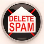 Delete Spam Shows Removing Unwanted Junk Email Stock Photo