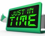 Just In Time Clock Means Not Too Late Stock Photo