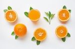 Fresh Orange Citrus Fruit Isolated On White Background Stock Photo