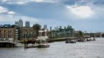 Sloop Moored On The North Bank Of The River Thames Stock Photo