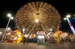 Ferris Wheel Night Stock Photo