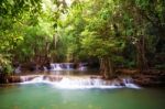 Huai Mae Khamin Waterfall. The Most Popular Places In Kanchanaburi Province, Thailand Stock Photo