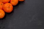 Wet Clementines Fruits Stock Photo