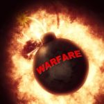 Warfare Bomb Indicates Military Action And Battle Stock Photo