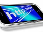 Smartphone Showing Internet Concept Stock Photo