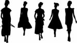 Fashion Girls Silhouettes Stock Photo