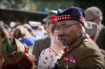 Soldier Enjoying His Pipe At The Goodwood Revival Stock Photo