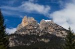 Mountains In The Valley Di Fassa Near Pozza Di Fassa Trentino It Stock Photo