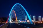 Expro Bridge At Night In Daejeon,korea Stock Photo