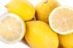 Lemons On White Stock Photo