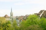 Prominent Cathedral Tower In Berne Stock Photo