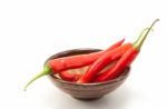 Red Chile On White Background Stock Photo