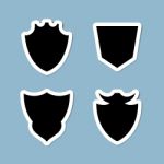 Shield Icon Set Stock Photo