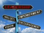 Leadership Signpost Stock Photo