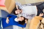 Young Couple Moving In New Home Stock Photo