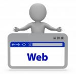 Web Webpage Indicates Websites Online And Internet 3d Rendering Stock Photo