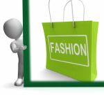 Fashion Shopping Sign Shows Fashionable Trendy And Stylish Stock Photo