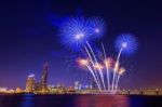 Seoul International Fireworks Festival In Korea Stock Photo