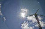 Wind Turbine In Action Stock Photo