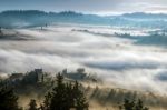 Sunrise Over Val D'orcia Stock Photo