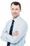 Smiling Arms Crossed Business Executive Stock Photo