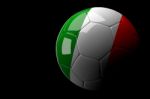 Italy Flag Soccer Ball Isolated Dark Background Stock Photo