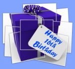 Happy 16th Birthday Gift Displays Congratulations Age Sixteen Stock Photo