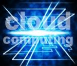 Cloud Computing Shows Network Server And Communication Stock Photo