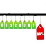 Half Price Discount Tags Stock Photo