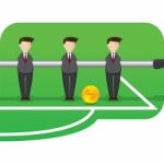 Cartoon Businessman In Table Football Style Stock Photo