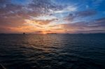 Sunset Over The Sea In Thailand Stock Photo