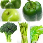 Green Healthy Food Collage Collection Stock Photo