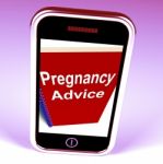 Pregnancy Advice Phone Gives Strategy For Mother And Baby Stock Photo