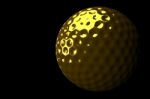 3d Rendering Golf Ball Isolated Dark Background Stock Photo