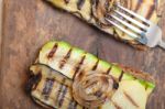 Grilled Vegetables On Bread Stock Photo