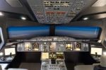 Airbus A-380-800 Flight Simulator Stock Photo