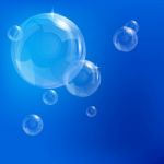 Bubbles On A Blue Background Stock Photo